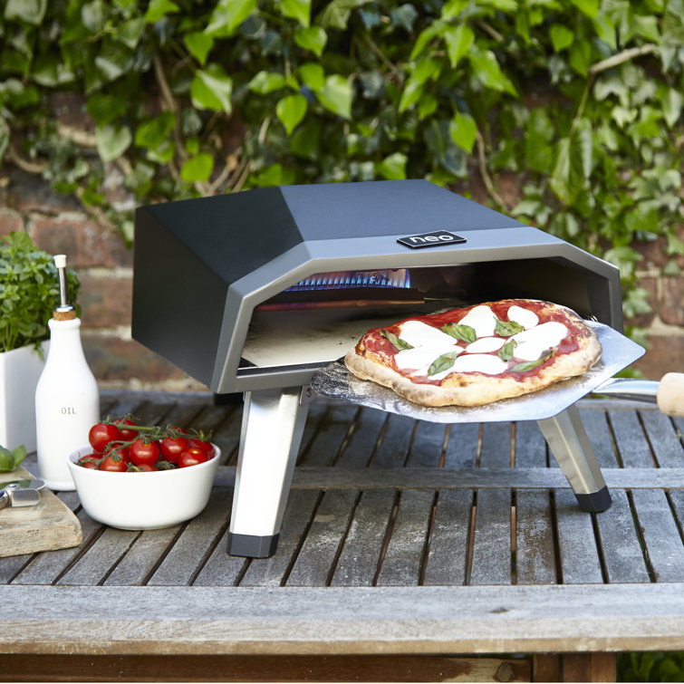 NeoDirect Stainless Steel Countertop Natural Gas Pizza Oven in Black